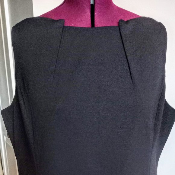 Tahari Woman Dresses & Skirts - Tahari Black Sheath Dress with Pleated Neckline